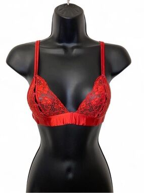 La Perla Red Sheer Lace Bralette